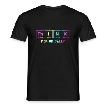 Je PENSE (périodiquement) - Drôles de dictons - T-shirt homme - noir - Devant - AI Model Male 178 light (178cm)
