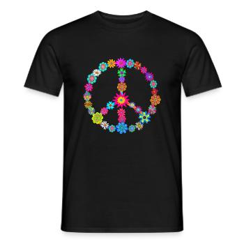 Fred symbol blommor - Men's T-Shirt - black - Front - AI Model Male 178 light (178cm)