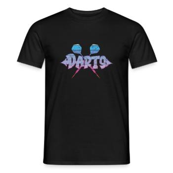 Vintage Retro Darts Shirt Dartpfeil DART Graffiti - Men's T-Shirt - black - Front - AI Model Male 178 light (178cm)