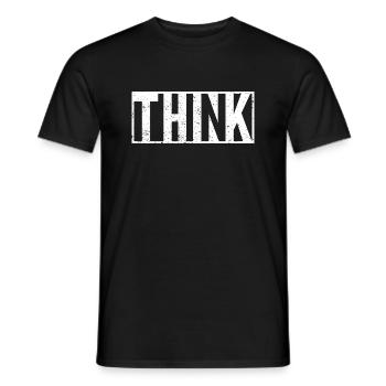 Denke Slogan Statement - Männer T-Shirt - Schwarz - Vorne - AI Model Male 178 light (178cm)