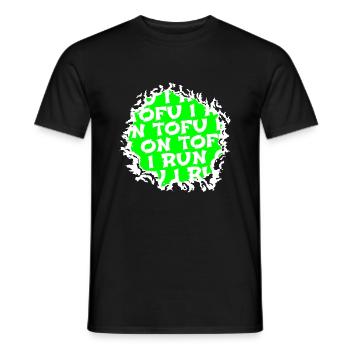 vegetarian joke birthday plant go vegan vegetable - Men's T-Shirt - black - Front - AI Model Male 178 light (178cm)