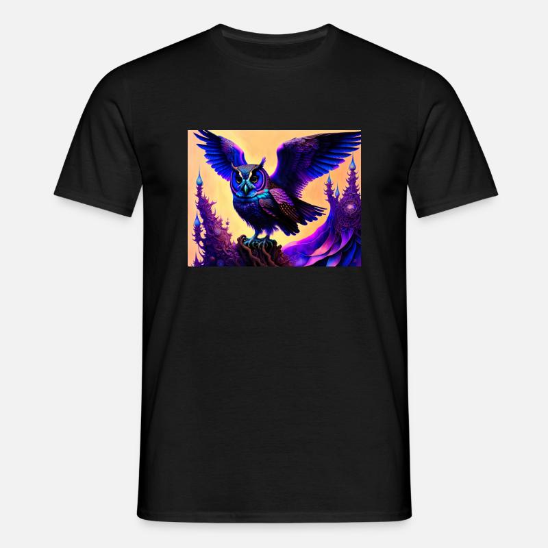 Eule - Männer T-Shirt - Schwarz