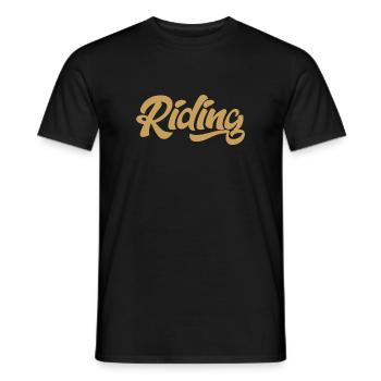Riding - Riding - Horse - Horses - Slogan - Saying - Men's T-Shirt - black - Front - AI Model Male 178 light (178cm)