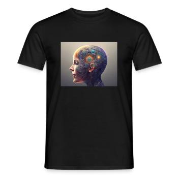 Mechanical head - Men's T-Shirt - black - Front - AI Model Male 178 light (178cm)