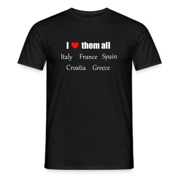 Je les aime tous - T-shirt homme - noir - Devant - AI Model Male 178 light (178cm)