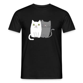 Cats Black & White - Men's T-Shirt - black - Front - AI Model Male 178 light (178cm)