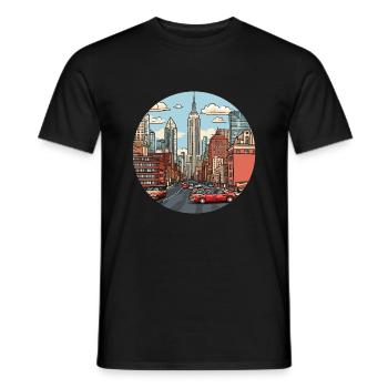 NY - Männer T-Shirt - Schwarz - Vorne - AI Model Male 178 light (178cm)