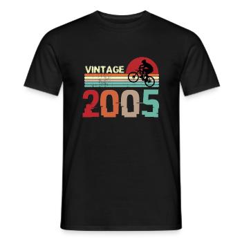 Vintage Birthday retro sunset design - Men's T-Shirt - black - Front - AI Model Male 178 light (178cm)
