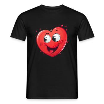Cœur joyeux - T-shirt homme - noir - Devant - AI Model Male 178 light (178cm)