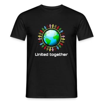 United together - Men's T-Shirt - black - Front - AI Model Male 178 light (178cm)