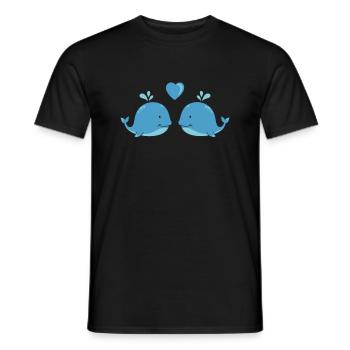 wale verliebt - Männer T-Shirt - Schwarz - Vorne - AI Model Male 178 light (178cm)
