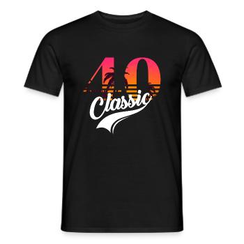 Vintage 1940-40th anniversary - Men's T-Shirt - black - Front - AI Model Male 178 light (178cm)