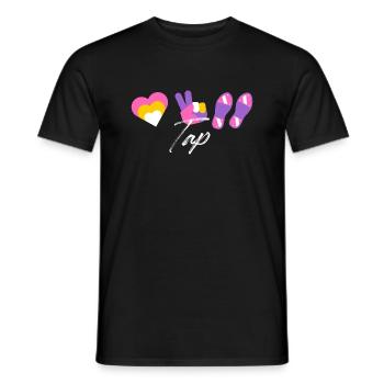 tap dance symbols love Design for a tap dance - Men's T-Shirt - black - Front - AI Model Male 178 light (178cm)