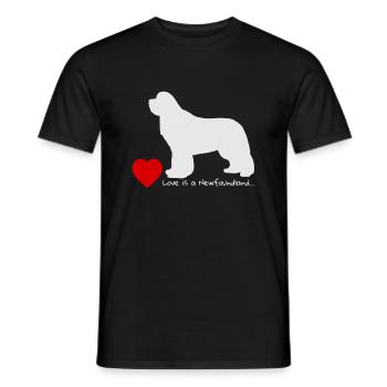 Love is a Newfoundland 003 - Männer T-Shirt - Schwarz - Vorne - AI Model Male 178 light (178cm)