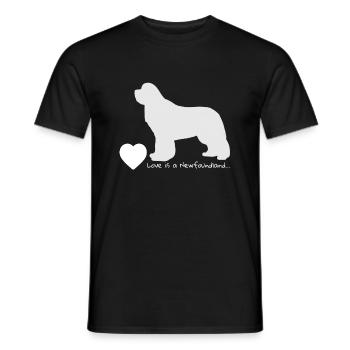 Love is a Newfoundland 004 - Männer T-Shirt - Schwarz - Vorne - AI Model Male 178 light (178cm)
