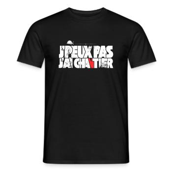 J'peux pas J'ai Chantier - T-shirt homme - noir - Devant - AI Model Male 178 light (178cm)
