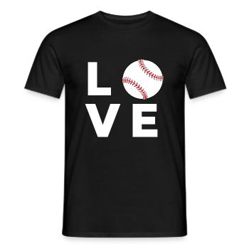 Baseball-Liebe - Männer T-Shirt - Schwarz - Vorne - AI Model Male 178 light (178cm)