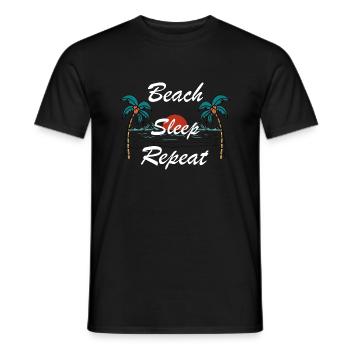 Wiederholung des Strandschlafs5 - Männer T-Shirt - Schwarz - Vorne - AI Model Male 178 light (178cm)