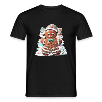 Lebkuchen Männchen - Männer T-Shirt - Schwarz - Vorne - AI Model Male 178 light (178cm)