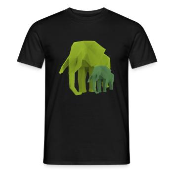 Elefantenmama und ihr Junges - Männer T-Shirt - Schwarz - Vorne - AI Model Male 178 light (178cm)