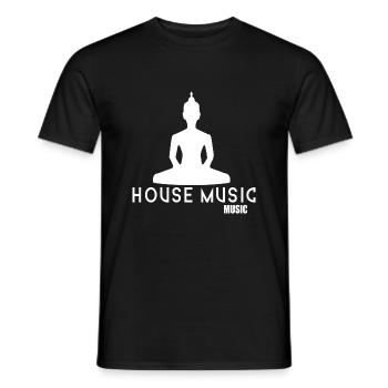 house music quote w - Men's T-Shirt - black - Front - AI Model Male 178 light (178cm)