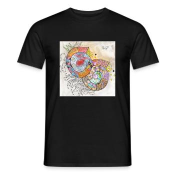 Wirrwarr 7 - Männer T-Shirt - Schwarz - Vorne - AI Model Male 178 light (178cm)