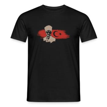 Atatürk Turkey Flagge Mustafa Kemal Silhouette - Männer T-Shirt - Schwarz - Vorne - AI Model Male 178 light (178cm)