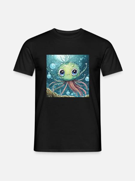 Süße oktopus - Männer T-Shirt - Schwarz