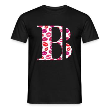Lettre b bisous - T-shirt homme - noir - Devant - AI Model Male 178 light (178cm)