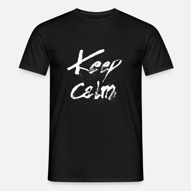 keep calm weiss - Männer T-Shirt - Schwarz