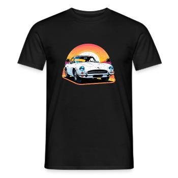 Oldtimer Sonnenuntergang - Männer T-Shirt - Schwarz - Vorne - AI Model Male 178 light (178cm)
