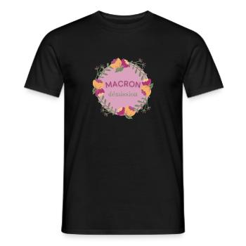 Macron resigns - Men's T-Shirt - black - Front - AI Model Male 178 light (178cm)