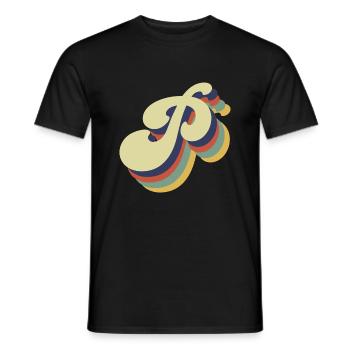 Retro Letter P - Men's T-Shirt - black - Front - AI Model Male 178 light (178cm)