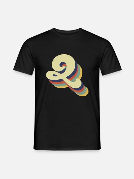Retro Q Buchstabe - Männer T-Shirt - Schwarz