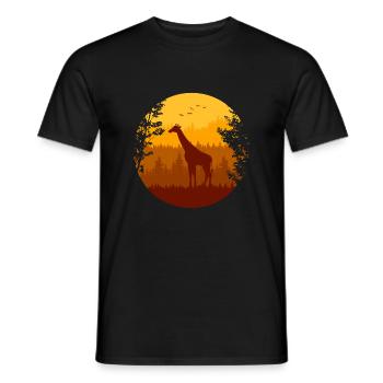 Herbstwald und Giraffe - Männer T-Shirt - Schwarz - Vorne - AI Model Male 178 light (178cm)