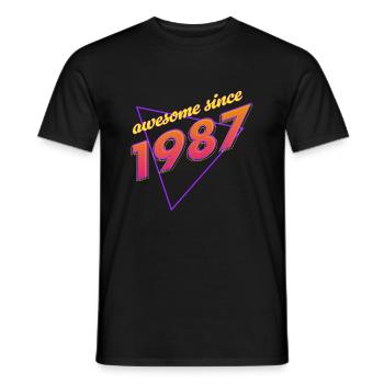 Rétro - Awesome since 1987 - T-shirt homme - noir - Devant - AI Model Male 178 light (178cm)