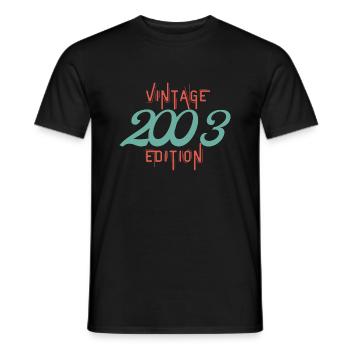 Jahrgang 2003 Ausgabe - Männer T-Shirt - Schwarz - Vorne - AI Model Male 178 light (178cm)