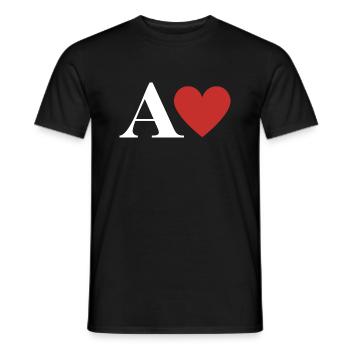 Roter Herz-Buchstabe - Männer T-Shirt - Schwarz - Vorne - AI Model Male 178 light (178cm)