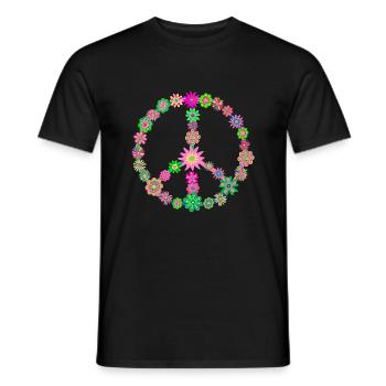 Paix Amour Hippie - T-shirt homme - noir - Devant - AI Model Male 178 light (178cm)