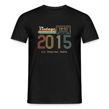 2015 Original 2015 Vintage Vintage Retro Jahrestag - Männer T-Shirt - Schwarz - Vorne - AI Model Male 178 light (178cm)