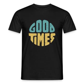 Good Times retro - Men's T-Shirt - black - Front - AI Model Male 178 light (178cm)