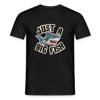 Shark - Humor - Just a Big Fish - Men's T-Shirt - black - Front - AI Model Male 178 light (178cm)