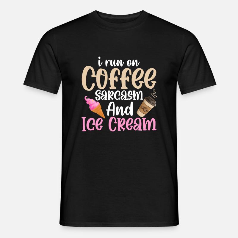 Corro sul sarcasmo del caffè e sulla pallina del cono gelato - T-shirt uomo - nero