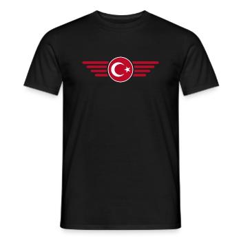 Türkiye Turquie Turquie Ailes et croissant de lune - T-shirt homme - noir - Devant - AI Model Male 178 light (178cm)