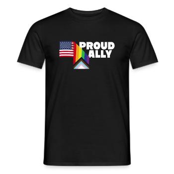 Proud Ally and Proud Patriot USA Flag LGBT Gay - Men's T-Shirt - black - Front - AI Model Male 178 light (178cm)