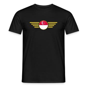 Ich liebe Singapur, Eleganz Stil Design T-Shirt - Männer T-Shirt - Schwarz - Vorne - AI Model Male 178 light (178cm)