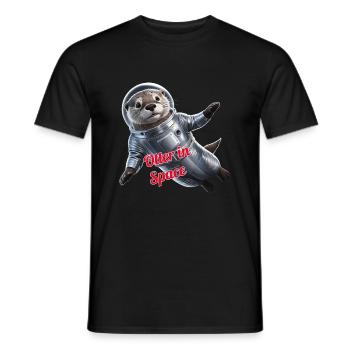 Otter in Space - Männer T-Shirt - Schwarz - Vorne - AI Model Male 178 light (178cm)