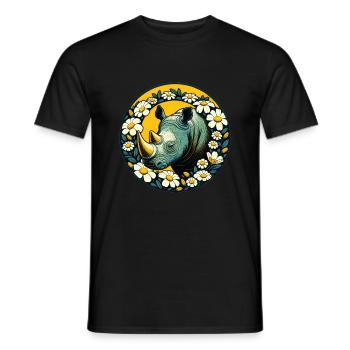 Rhinocéros - T-shirt homme - noir - Devant - AI Model Male 178 light (178cm)