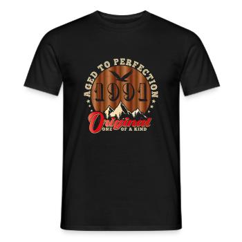 Kultiges Jubiläum 1991 - Männer T-Shirt - Schwarz - Vorne - AI Model Male 178 light (178cm)
