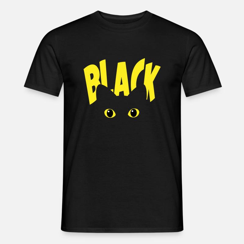 Halloween Schwarze Katze - Männer T-Shirt - Schwarz